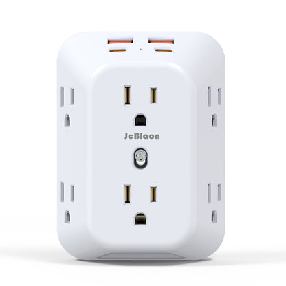 USB Wall Charger Surge Protector: 6 Outlets, 4 USB Ports